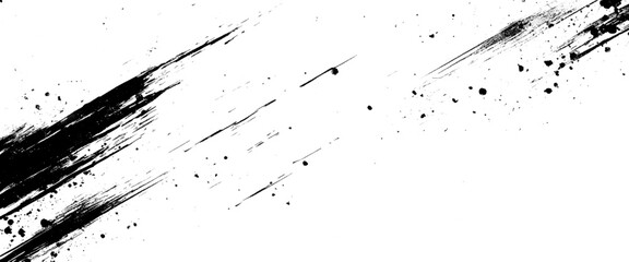 Vector brush grunge texture black scratches distressed background.
