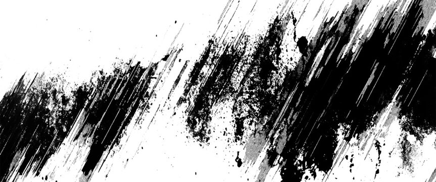 Vector brush grunge texture Rough Black Scratches splatter grunge distressed background.