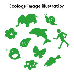 エコロジーイメージのイラストセット
