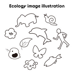Fototapeta premium エコロジーイメージのイラストセット