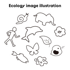 エコロジーイメージのイラストセット