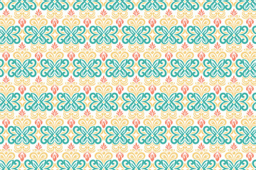 Seamless Floral Pattern for Wedding Textile Design with Paisley, Mandala, and Vintage Blossoms Featuring Geometric Flowers for Elegant Fabric Prints and Fashion