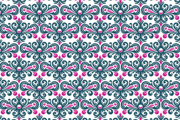 Elegant Floral Textile Pattern with Paisley and Mandala Designs for Weddings Featuring Vintage Flowers and Geometric Details