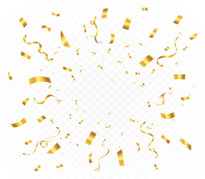 Abstract gold confetti party celebration banner background template, Great for a birthday party or an event celebration invitation or decor. confetti,