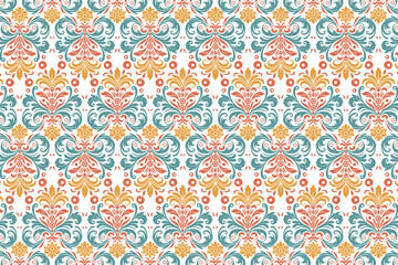 Seamless Floral Pattern for Wedding Textile Design with Paisley, Mandala, Vintage Blossoms, Geometric Flowers, and Elegant Fabric Prints for Fashion and Home Textiles