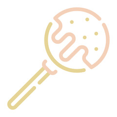 A whimsical illustration of a cake pop dipped in chocolate, perfect for dessert lovers and party celebrations.