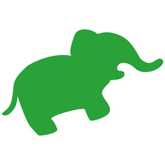 シンプルな象のシルエットのイラスト