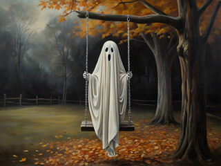 ghost swing autumn in the forest