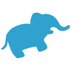 シンプルな象のシルエットのイラスト