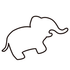 シンプルな象のシルエットのイラスト