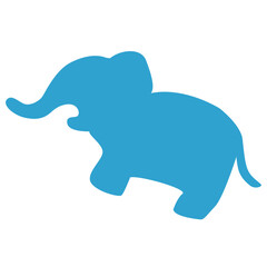 シンプルな象のシルエットのイラスト