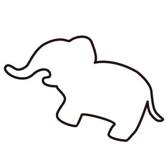シンプルな象のシルエットのイラスト