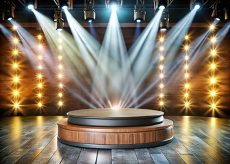 Spotlight on Stage Podium for Product Showcase - Long Exposure Photography