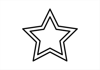 Obraz premium Icono negro de estrella de doble trazo