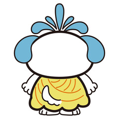 サンバの衣装を着た犬キャラクターイラスト