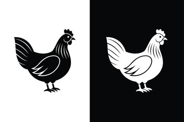 Flat Chicken Icon. Elegant Vector Illustration for Web and Graphic Design