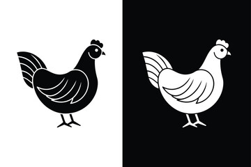 Chicken Icon Vector. Sleek and Simple Symbol for Design Projects