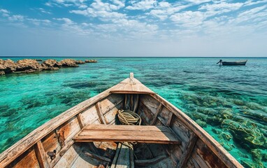 Obraz premium Serene Boat Trip Through Farasan Islands Waters