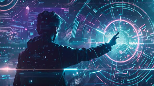A futuristic command center with large screens displaying global data, charts, and maps, Create a futuristic digital design showcasing the evolution of marketing techniques