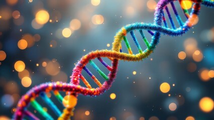 DNA strands on Scientific background 