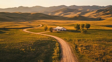 Scenic Ranch Surrounded by Rolling Hills
