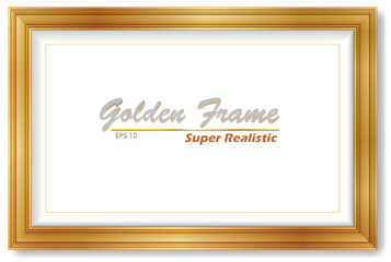An Illustration elegant gold picture frame super realistic shape.