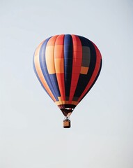 Fototapeta premium a hot air balloon floating on plain white background