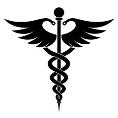 Caduceus Silhouette vector illustration