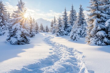 Winter season background created with Generative AI