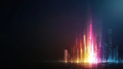 Obraz premium Vibrant Cityscape with Abstract Light Effects