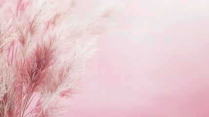 Obraz premium Soft Pink Pampas Grass on Pastel Background
