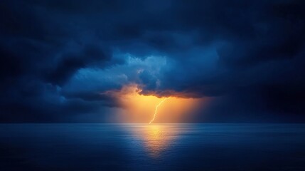 Obraz premium Dramatic Lightning Against Dark Stormy Clouds