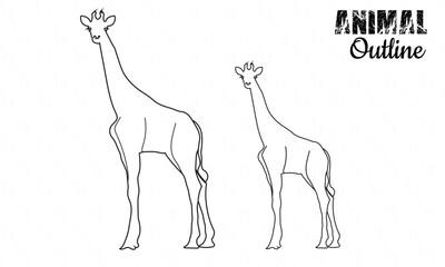 Giraffe Animal outline for kid 