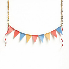 Obraz premium Celebration pennant chain on white background
