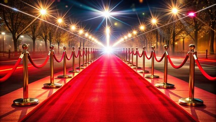 Stunning Long Exposure of an Empty Red Carpet Vertical Background for Event Photography