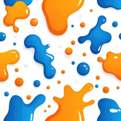 Colorful abstract blobs in orange and blue create a playful backdrop for design projects, bringing vibrancy and creativity.
