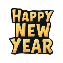 Happy New Year Typography Design Vector