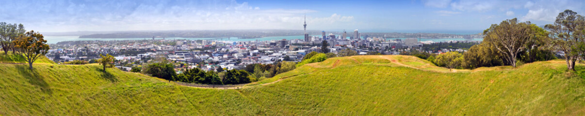 Auckland City Panorama from Mount Eden, New Zealand