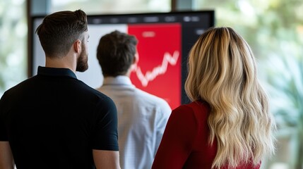 Team Analyzing Financial Growth at Modern Workplace