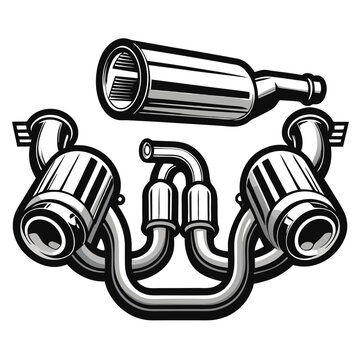 recommend clip art: Exhaust Pipe silhouette vector illustration.