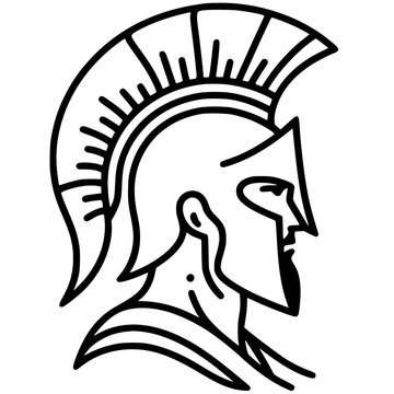 recommend clip art: Spartan portrait line art