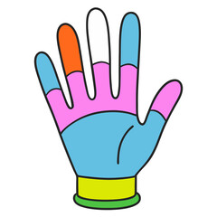 Obraz premium hand with a glove holding a brush