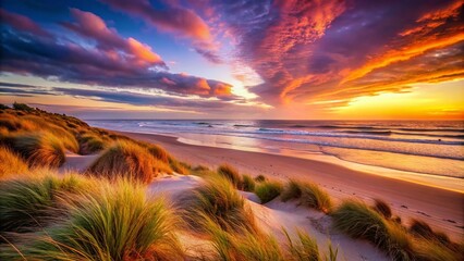 Stunning Silhouette of Goolwa Beach at Sunset - Serene Coastal Landscape Photography
