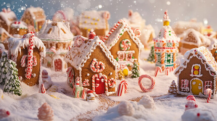 Naklejka premium gingerbread house in the snow