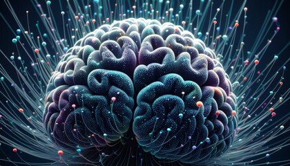An illustration of a brain developing advanced future AI technology