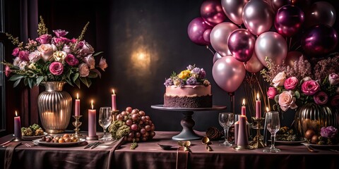 Stylish Birthday Party Invitation with Trendy Fashion Elements and Colorful Decor
