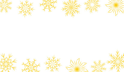 beautiful New Year background with golden snowflakes