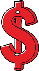 A dollar sign icon cartoon vector