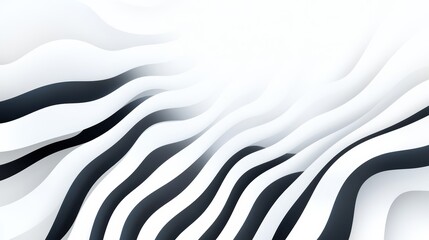 Stylish abstract background featuring smooth flowing waves in black and white, perfect for modern design projects.