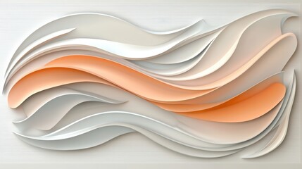 Obraz premium Abstract Orange White Waves